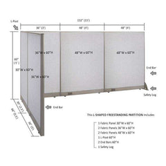 GOF Office L-Shaped Partition 66d x 132w x 60H - Kainosbuy.com