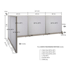 GOF Office L-Shaped Partition 66d x 144w x 48H - Kainosbuy.com