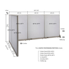 GOF Office L-Shaped Partition 66d x 144w x 60H - Kainosbuy.com