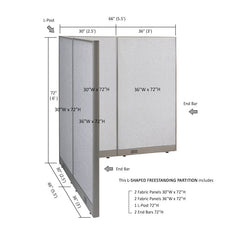 GOF Office L-Shaped Partition 66d x 66w x 72H - Kainosbuy.com