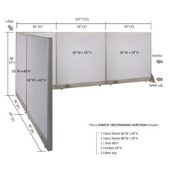 GOF Office L-Shaped Partition 84d x 132w x 48H - Kainosbuy.com
