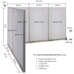 GOF Office L-Shaped Partition 84d x 144w x 72H - Kainosbuy.com