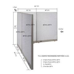 GOF Office L-Shaped Partition 84d x 84w x 60H - Kainosbuy.com