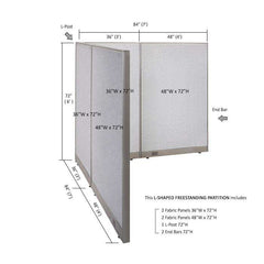 GOF Office L-Shaped Partition 84d x 84w x 72H - Kainosbuy.com