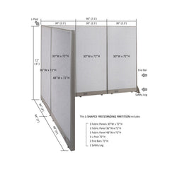 GOF Office L-Shaped Partition 84d x 90w x 72H - Kainosbuy.com