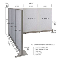 GOF Office L-Shaped Partition 90d x 108w x 60H - Kainosbuy.com