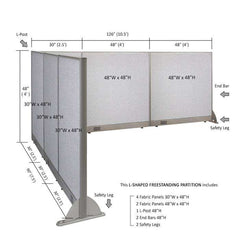 GOF Office L-Shaped Partition 90d x 126w x 48H - Kainosbuy.com