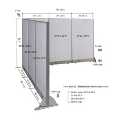 GOF Office L-Shaped Partition 90d x 90w x 60H - Kainosbuy.com