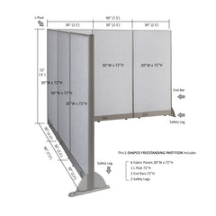 GOF Office L-Shaped Partition 90d x 90w x 72H - Kainosbuy.com