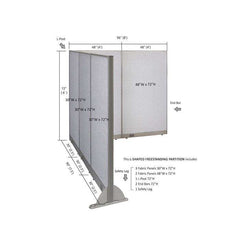 GOF Office L-Shaped Partition 90d x 96w x 72H - Kainosbuy.com