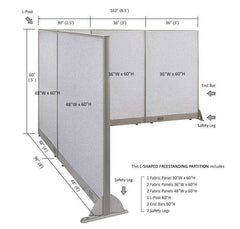 GOF Office L-Shaped Partition 96d x 102w x 60H - Kainosbuy.com