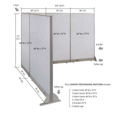 GOF Office L-Shaped Partition 96d x 102w x 72H - Kainosbuy.com