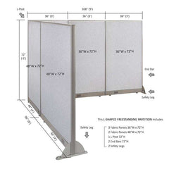GOF Office L-Shaped Partition 96d x 108w x 72H - Kainosbuy.com
