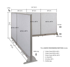GOF Office L-Shaped Partition 96d x 114w x 48H - Kainosbuy.com