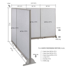 GOF Office L-Shaped Partition 96d x 114w x 72H - Kainosbuy.com