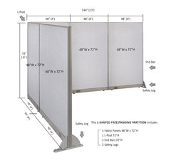 GOF Office L-Shaped Partition 96d x 144w x 72H - Kainosbuy.com