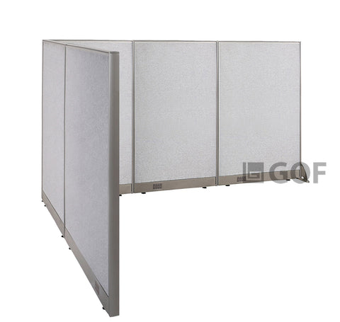 GOF 84"D x 108"W x 48”/60”/72”H, L-Shaped Freestanding Fabric Partition Package