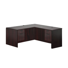 L66B - 5.5' x 5' L-Shape Workstation (Credenza Shell with Two Hanging B/F Pedestals)