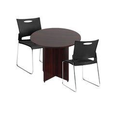 36" Round Table/Cross Base with 2 Chairs (G11310B) - Kainosbuy.com