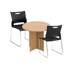 36" Round Table/Cross Base with 2 Chairs (G11310B) - Kainosbuy.com