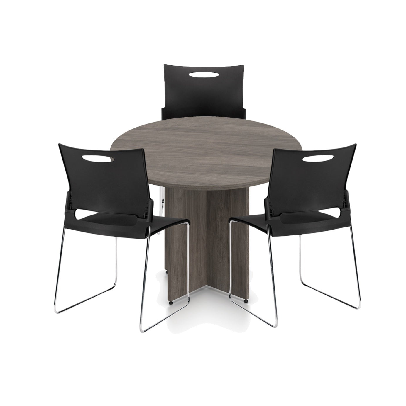 42" Round Table/Cross Base with 3 Chairs (G11310B) - Kainosbuy.com