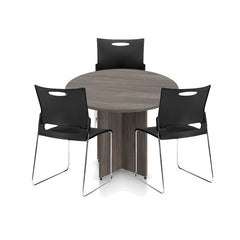 42" Round Table/Cross Base with 3 Chairs (G11310B) - Kainosbuy.com
