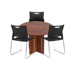42" Round Table/Cross Base with 3 Chairs (G11310B) - Kainosbuy.com
