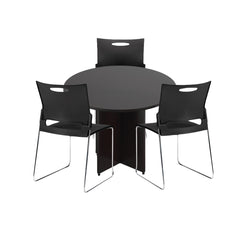 42" Round Table/Cross Base with 3 Chairs (G11310B) - Kainosbuy.com