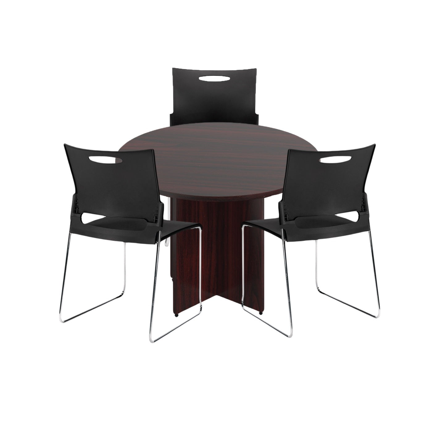 42" Round Table/Cross Base with 3 Chairs (G11310B) - Kainosbuy.com