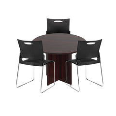 42" Round Table/Cross Base with 3 Chairs (G11310B) - Kainosbuy.com