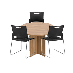 42" Round Table/Cross Base with 3 Chairs (G11310B) - Kainosbuy.com