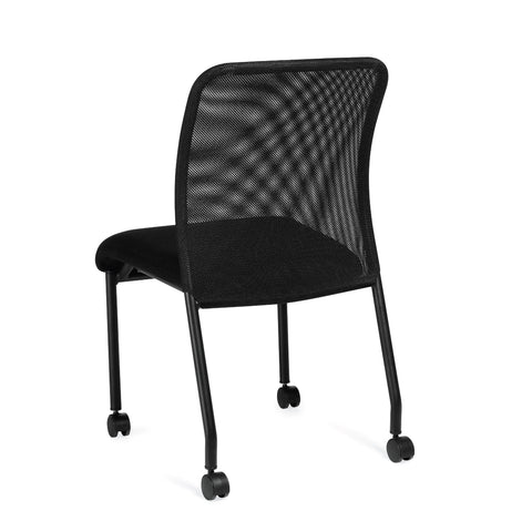 G11761B Armless Mesh Back Guest Chair with Casters - Kainosbuy.com