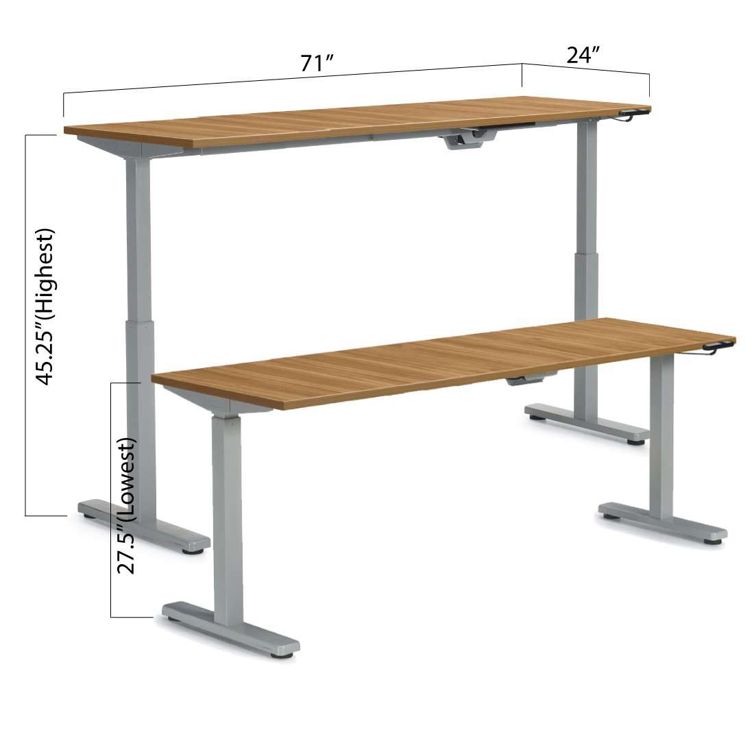Height Adjustable Desk 71" x 24" - Kainosbuy.com