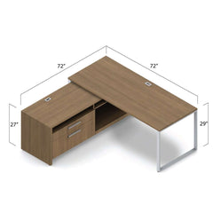 L72D - 6'x6' L-Shape Workstation(Freestanding Desk and Credenza-L) - Kainosbuy.com