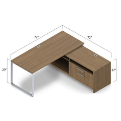 L72D - 6'x6' L-Shape Workstation(Freestanding Desk and Credenza-R) - Kainosbuy.com