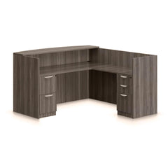 6' x 6' Reception Desk with B/B/F & F/F Pedestal