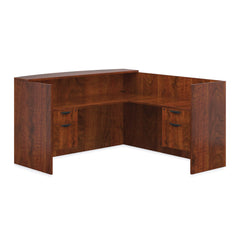6' x 6' Reception Desk with Two Hanging B/F Pedestal