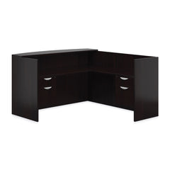 6' x 6' Reception Desk with Two Hanging B/F Pedestal