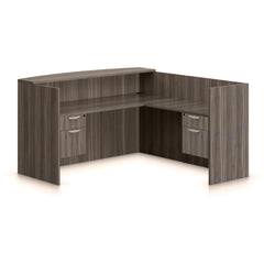 6' x 6' Reception Desk with Two Hanging B/F Pedestal
