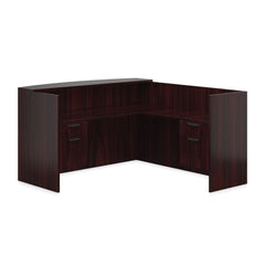 6' x 6' Reception Desk with Two Hanging B/F Pedestal