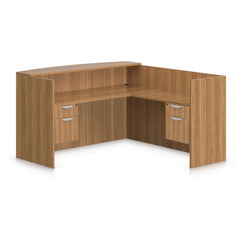 6' x 6' Reception Desk with Two Hanging B/F Pedestal