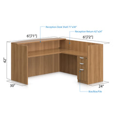 6' x 6' Reception Desk with B/B/F Pedestal - Kainosbuy.com