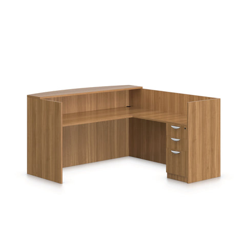 6' x 6' Reception Desk with B/B/F Pedestal - Kainosbuy.com