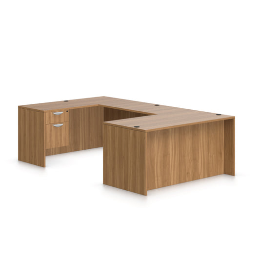 U66B - 5.5' x 8.5' U-Shape Workstation(Rectangular Desk with Hanging B/F Pedestal) - Kainosbuy.com