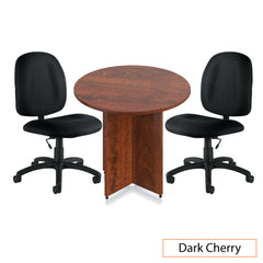 36" Round Table/Cross Base with 2 Chairs (G11650B) - Kainosbuy.com