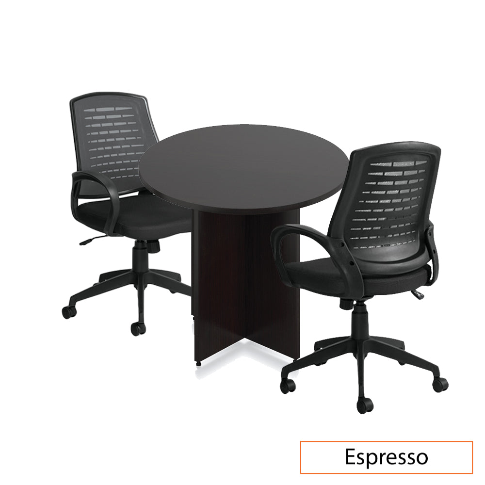 36" Round Table/Cross Base with 2 Chairs(G10902B) - Kainosbuy.com