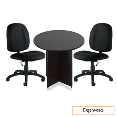 36" Round Table/Cross Base with 2 Chairs (G11650B) - Kainosbuy.com