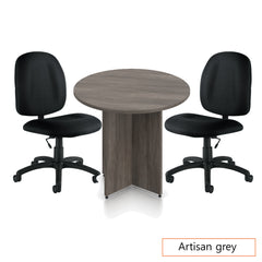36" Round Table/Cross Base with 2 Chairs (G11650B) - Kainosbuy.com