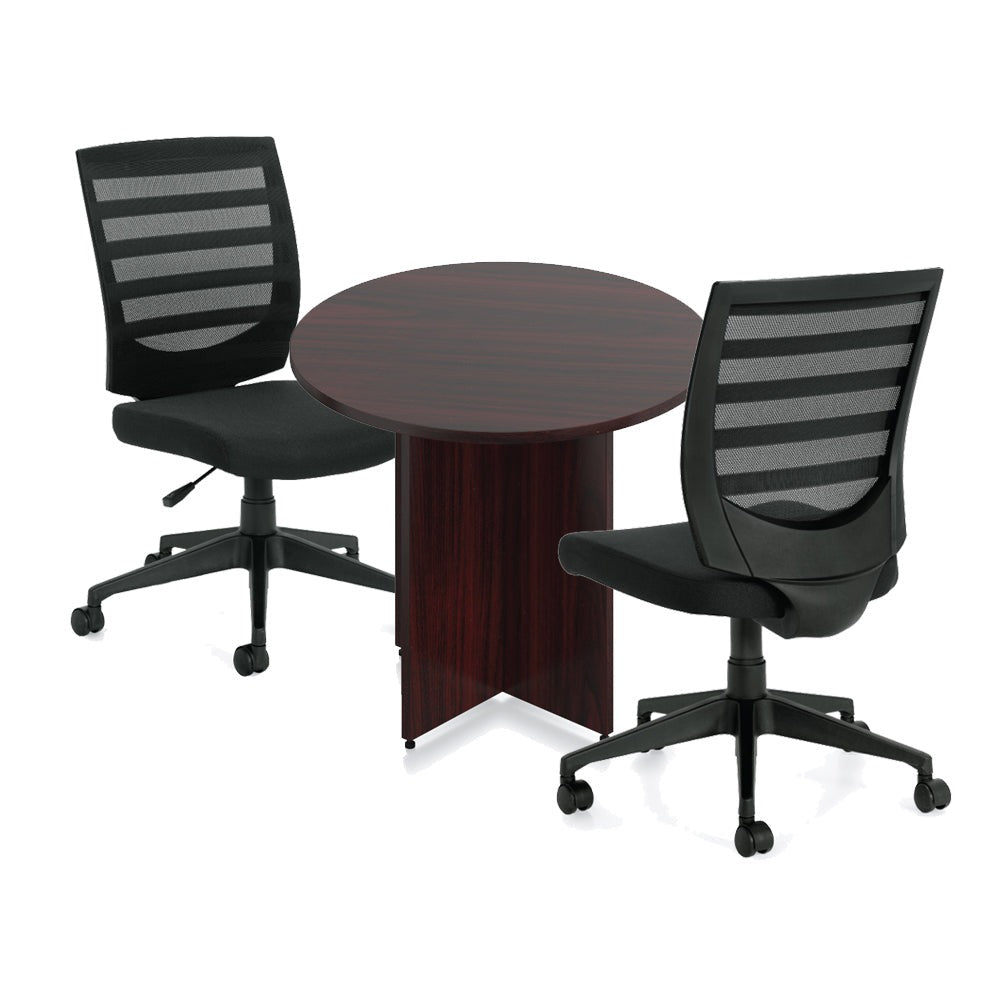 36" Round Table/Cross Base with 2 Chairs (G11922B) - Kainosbuy.com