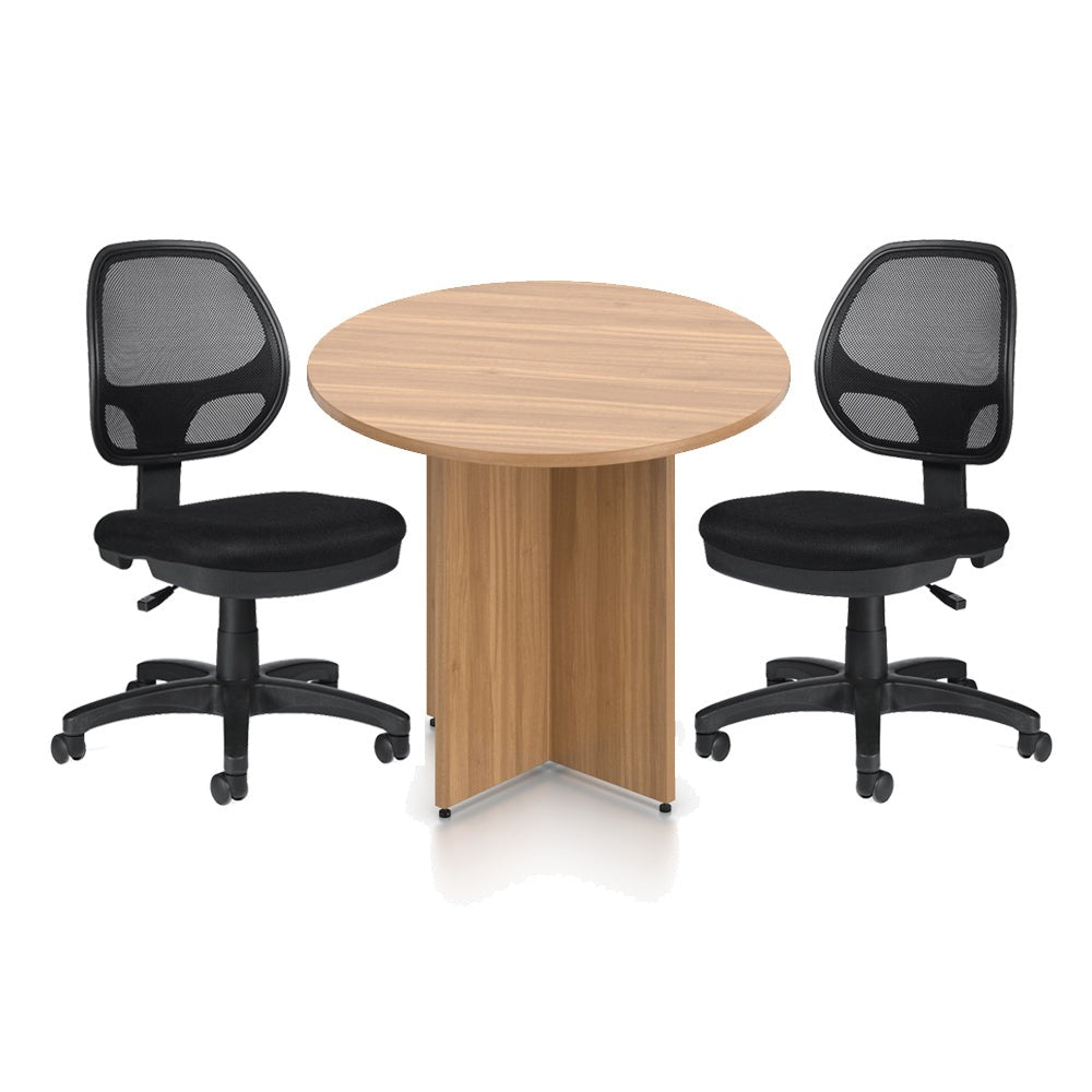 36" Round Table/Cross Base with 2 Chairs (G11642B) - Kainosbuy.com